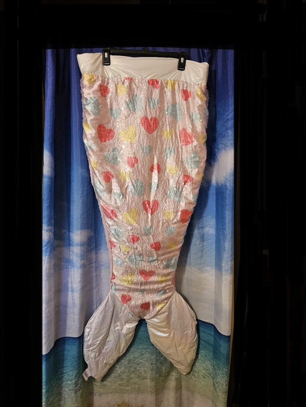 Child's Sequin - Print Mermaid Tail Blanket - Pink Multi